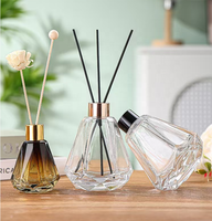 Nouveau style – Bouteille diffuseur de parfum cylindrique en verre de 60 ml et 240 ml avec bouchon en liège et marquage à chaud