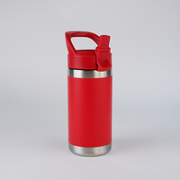 Botol air anak-anak, botol air olahraga termos Mini sekolah anak-anak terisolasi Stainless Steel dinding ganda 12oz dengan tutup sedotan
