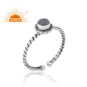 Natural Iolite Gemstone Bezel Setting <b>Ring</b> <b>Indian</b> Handmade 925 Sterling Silver Antique Oxidized Vintage Party Jewelry - Product Image 2