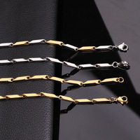 Vente en gros de collier en PVD plaqué or 18 carats pour bijoux pour hommes en inox collier à chaîne de rocaille hip-hop pour hommes