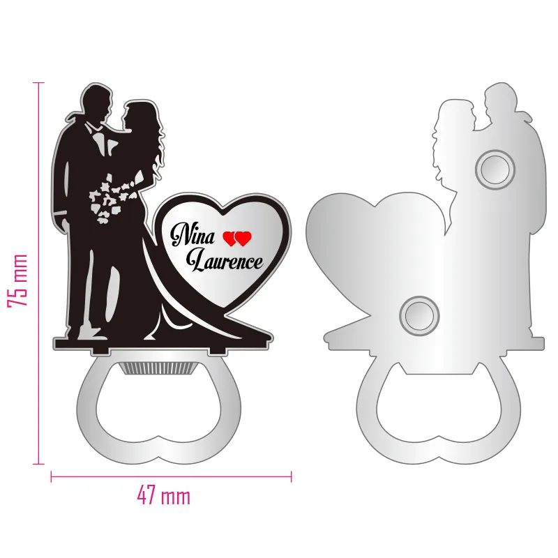 Regali del ricordo di nozze del magnete dell'apribottiglie di nozze di Logo su ordinazione di nuovo disegno