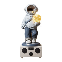 Statue de sol en résine Tonfo, écologique, peinte, moderne, de luxe, en forme d'astronaute, avec haut-parleur intégré pour meuble TV et décoration intérieure