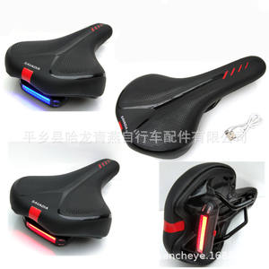 Selle de vélo Savadia avec lumière LED, siège de vélo de montagne confortable pour adultes unisexes, noir, rouge, bleu, blanc - Product Image 1