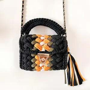 New Fashion Customized Colorful Hand Crocheted High Capacity Women's handwoven crochet bag