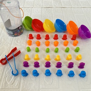 Jeu de pinces éducatif sensoriel pour enfants : Dinosaures, animaux, formes, puzzle, coordination œil-main, en plastique - Product Image 4