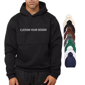 OEM ODM 100% Cotton Boxy Fit Hoodie Sweatshirts for Mens Blank High Quality Heavyweight Custom logo Pullover Embroidered Hoodies