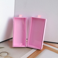 Boîte d'emballage pour cils de style tiroir avec ruban, boîte rigide en carton pour une paire de cils, élégante boîte cadeau pour cils