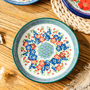 Vente en gros Nouveau design bohème 6.5 pouces en céramique plat en os jetable ménage petite assiette plat pour collation de fruits régime plat froid - Product Image 4