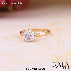 Elegante Anillo de Oro con Diamante Solitario, Anillo de Compromiso Clásico para Mujer, Joyería Nupcial de Lujo - Product Image 2