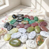 Pierre de paume en obsidienne argentée naturelle et matériaux mixtes, artisanat en quartz fraise pour la guérison, idéal pour les cadeaux - Prix de gros