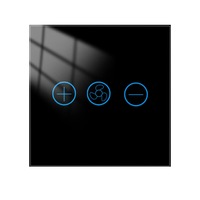 Interrupteur intelligent Wi-Fi avec panneau tactile standard UK EU, contrôle de l'application, vitesse, commande vocale Alexa et Google Home, interrupteur de ventilateur, fil neutre, lumière