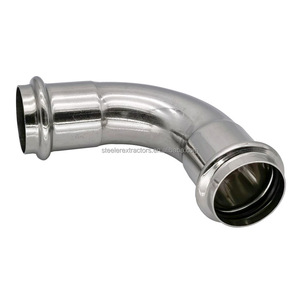 Eau chaude/froide en acier inoxydable 304 raccord de tuyau raccord à pression adaptateur DN15-100 coude <span class=keywords><strong>90</strong></span> - Product Image 1