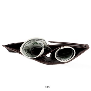 Vintage Style Men's Crazy Horse Genuine Cowhide Leather <b>Wallet</b> with Money Bag <b>RFID</b> Open Closure Long Length Bifold Short <b>Wallet</b> - Product Image 6