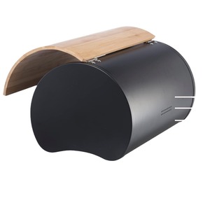 Is Bamboo Bread Box 37.47x21.13x21.59cm Modern Minimalist <b>Kitchen</b> <b>Storage</b> <b>Jar</b> Round Design - Product Image 5