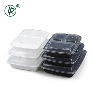 222x192mm PP 4 Compartment Food Tray , Disposable Take Out Food Containers