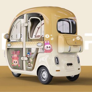Triciclo Elettrico Personalizzato con Cabina Chiusa, Mini Scooter a <span class=keywords><strong>3</strong></span> <span class=keywords><strong>Ruote</strong></span>, Motore Differenziale 600W, Batteria al Litio, Design Carino per Donne - Product Image 2
