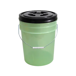 20 litri durevole per uso alimentare senza plastica BPA riciclabile in plastica bianca secchio coperchio secchio contiene