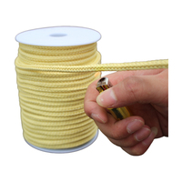 Corde en aramide à 12 brins de 4 mm, ignifuge, isolante thermique, section carrée plate, cordage tressé, corde d'enroulement jaune/noir haute résistance