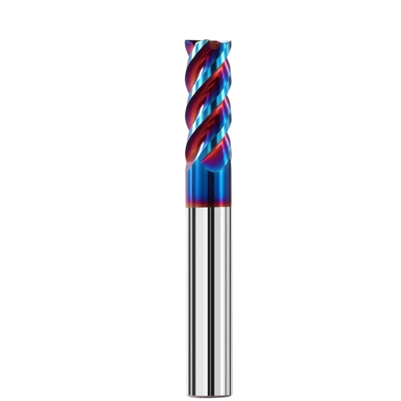 Flat Imperial rắn tungsten carbide lớp phủ 4 Flute End Mill CNC Cutter Công cụ phổ phay Cutter