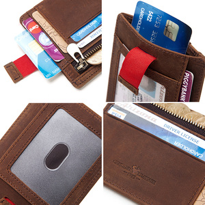 HUMERPAUL 2020 Nuovo Design Portafoglio Uomo in Vera Pelle con RFID, <span class=keywords><strong>Porta</strong></span> Carte Sottile, Fermasoldi, Tasca Portamonete con Zip, <span class=keywords><strong>Porta</strong></span> Documenti <span class=keywords><strong>e</strong></span> Carte di Credito - Product Image 4