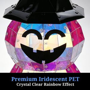Lampes LED Citrouille d'Halloween Lumineuses et Iridescentes Effet Jack-o'-Lantern Effrayant Prisme Lumineux USB 60 LED pour Table Intérieur - Product Image 3