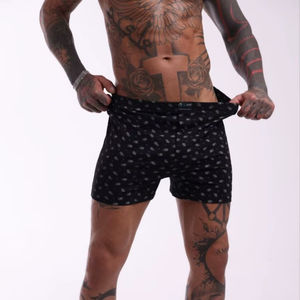 Calzoncillos Bóxer de Algodón Estampado Negro Premium para Hombre, Ropa Interior Masculina Transpirable, Suave y Cómoda, Cintura Elástica - Product Image 1