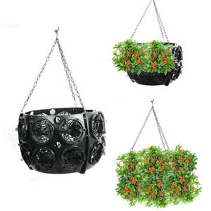 SOL Nueva Cesta Colgante Grande Decorativa con Forma de Bola de Flores, Fácil de Rellenar - Product Image 1