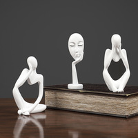 Statue en résine personnalisée style Penseur, décoration abstraite, figurines de collection, ornement d'art moderne pour bureau et étagère
