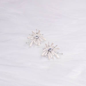 ต่างหูเงิน Junxing ดีไซน์คลาสสิก รูปทรงเรขาคณิต ประดับคริสตัล สไตล์เกล็ดหิมะ ชุบเงิน ป้องกันการแพ้ เหมาะสำหรับทุกเพศ จัดส่งรวดเร็ว - Product Image 2