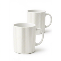 Ensemble de tasses en porcelaine blanche solide, lot de 6, design minimaliste, pour mariage, micro-ondes, lave-vaisselle, usage domestique ou bureau