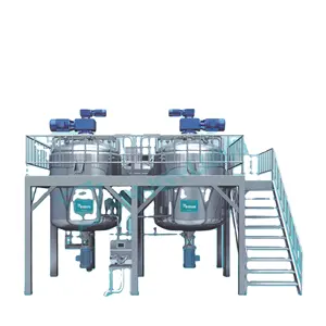 Shampoo Production Line, Cosmetic Creams Mixing Heating Method Liquid Detergent Making Machine.