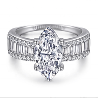 Modyle — bague de luxe en argent et Zircon, ensemble de bagues en 3 ct, 7x14mm
