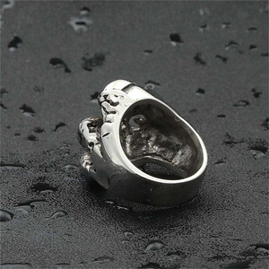 Anillo de Esqueleto Plateado para Hombre, Estilo Punk, Acero Inoxidable, Calavera Hueca, Joyería, Regalo 260124 - Product Image 2