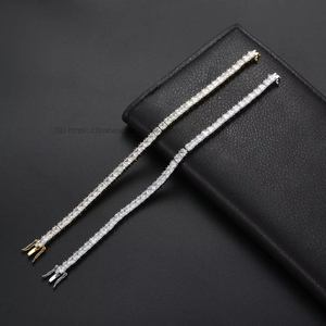 4Mm * 4mm 4-claw Square Zirconium Tennis <b>Bracelet</b>, <b>Copper</b> Micro-inlaid Zircon Single-row Chain Tanjing Fashion Lijing Necklace - Product Image 1
