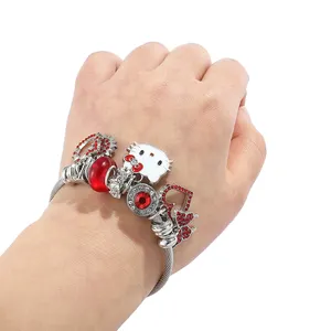 Kawaii bracciale in metallo regolabile alla moda accessori geometrici per cartoni animati regali per donne e ragazze