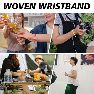 Moda personalizada Festival evento impreso Arco Iris elástico poliéster tela pulsera amistad satén cinta nailon tejido pulsera - Product Image 6