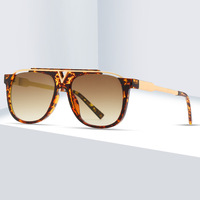 Dernières Lunettes de Soleil Unisexe Tendance à Monture Plate de Bonne Qualité pour Hommes et Femmes, Style Métallique en V, Forme Ronde, Idéales pour le Streetwear