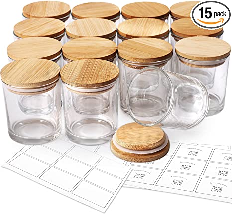 Sapphire Blue Glass Candle Jars with Lids 6 oz glass candle jar