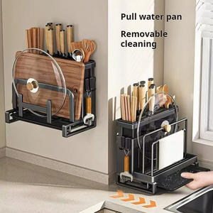 Pratique multifonctionnel planche à découper et couteau étendoir cuisine comptoir Pot couvercles organisateur porte-ustensiles - Product Image 5