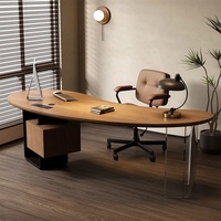 Bureau en bois massif, pliable, pour bureau de direction, poste de travail informatique, avec prise intégrée, table longue créative pour salon et usage domestique