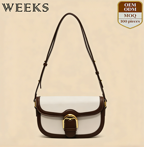 ZP8175 WEEKS Custom Logo Contrast Color <strong>Saddle</strong> Crossbody <strong>Bag</strong> - <strong>Women's</strong> Fashion Handbag Manufacturer - Product Image 1