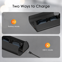 Étui de batterie externe en cuir PU premium avec indicateurs LED, chargeur 2000 mAh, nouveau boîtier de charge pliable pour lunettes Samsung AI