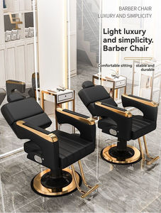 Mobilier de salon chaise de coiffure professionnelle commerciale chaise de salon de beauté chaise de barbier inclinable en or