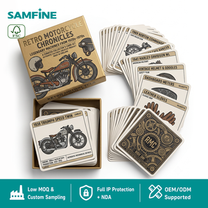 Tarjetas Coleccionables de Motocicletas Retro Impresas Personalizadas OEM, <span class=keywords><strong>Juego</strong></span> de Tarjetas de Historia de Motocicletas Clásicas al por Mayor con Caja Personalizada - Product Image 1