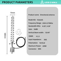 Antena Direccional LPDA Vertical de Alta Ganancia para Exteriores OEM Sector GSM 2G 3G 4G 5G WiFi 16dBi, Extensor Yagi, Puente AP CPE Repetidor