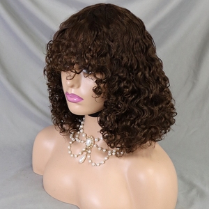 Easy Wear Water Wave Short Bob Perruque avec Bang Pre-Plucked Remy Hair pour les femmes Color Highlight #4 - Product Image 1