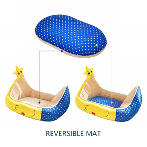Cama para Perros y Gatos en Forma de Luna, de Terciopelo Suave, con Cojín Reversible y Base Antideslizante, para Uso en Todas las Estaciones, Venta al Por Mayor - Product Image 3