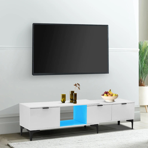 120-170cm <strong>TV</strong> Stand Cabinet with LED Light Extendable <strong>TV</strong> Entertainment <strong>Unit</strong> with 1 Open Shelf and 3 <strong>Drawers</strong> for 55-75inch <strong>TV</strong> - Product Image 3