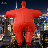Costume gonflable pour adulte en forme de poisson rouge et blanc, convient aux personnes de 1,5 à 2 m. Idéal pour Noël, le cosplay, les fêtes, les spectacles sur scène et les bals masqués