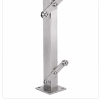 Poteau de balustrade mural ZhuoRound en acier inoxydable 304, support de main courante en verre pour escalier